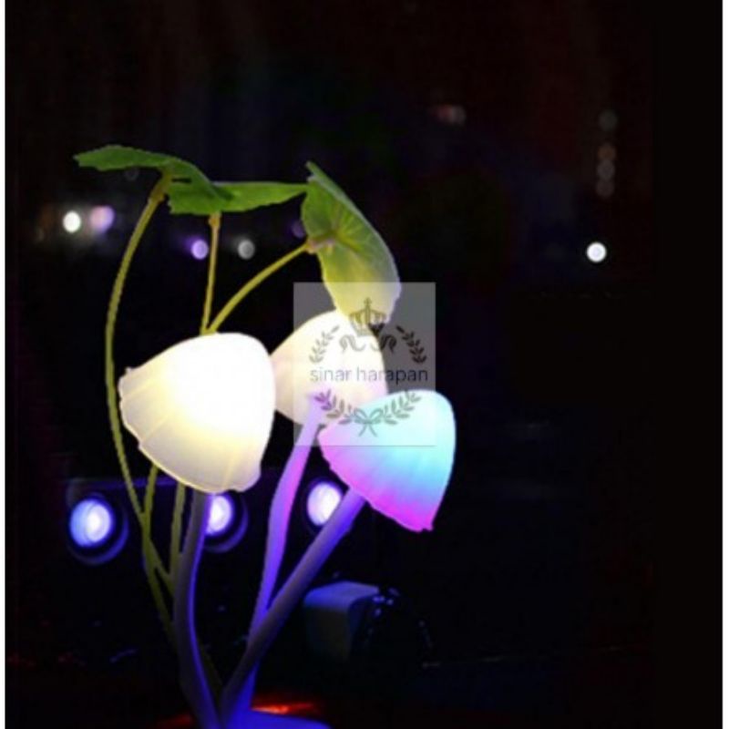 Lampu Tidur Jamur Avatar Sensor Mushroom Lamp LED Night Lampu Hias Kamar Colokan Dinding Warna Unik