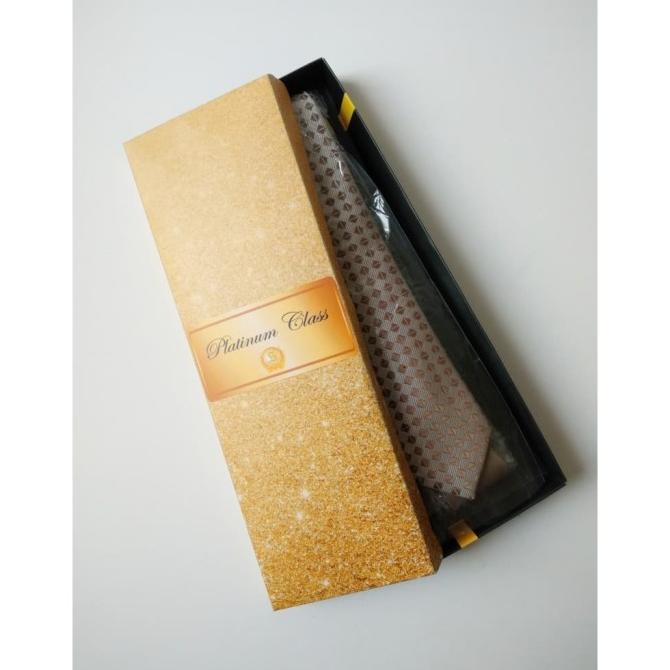 dasi pria import slim gold emas platinum class