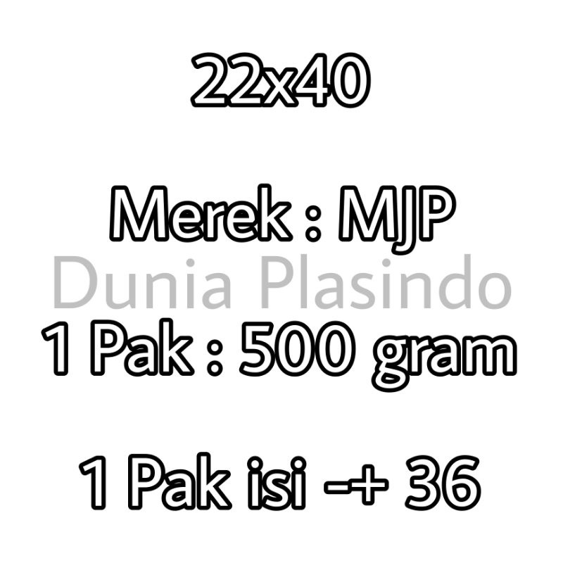 Plastik PP Bening MJP Uk.22x40  Tebal 06