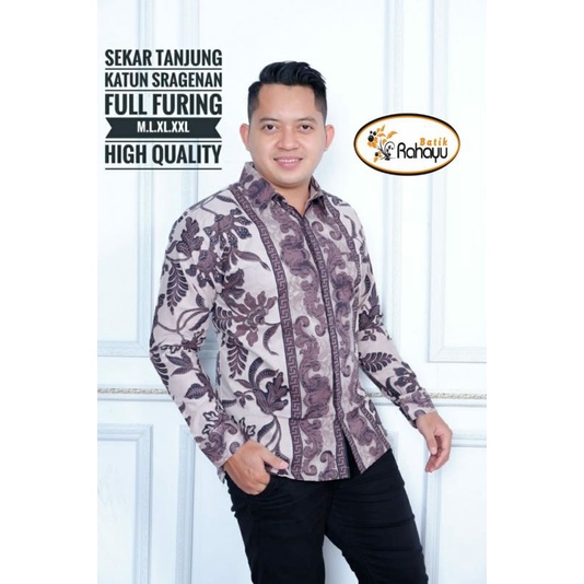 Kemeja Batik Pria Lengan Panjang Sekar Tanjung Full Furing