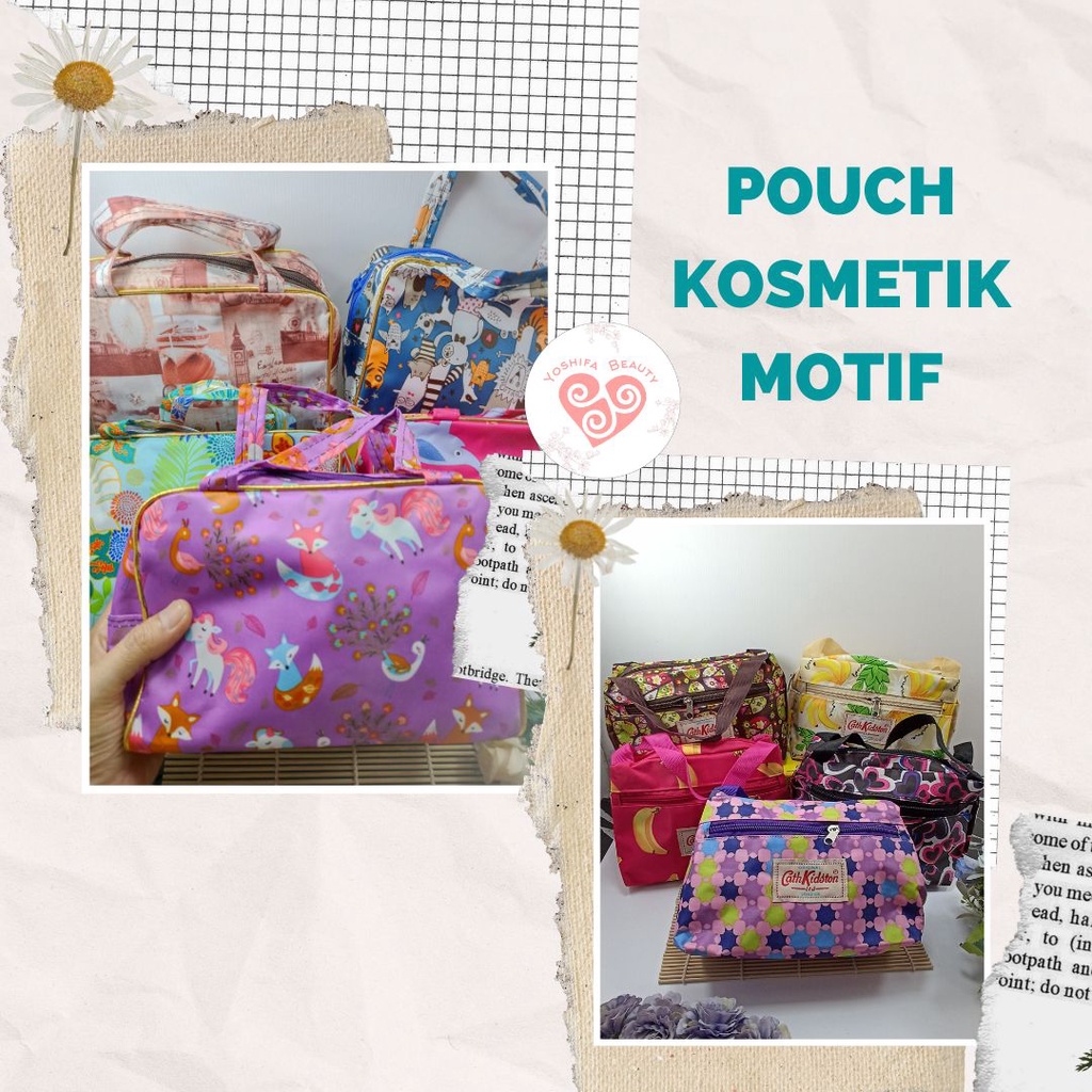 Pouch Kosmetik Motif Tenteng | Pouch Motif Cantik