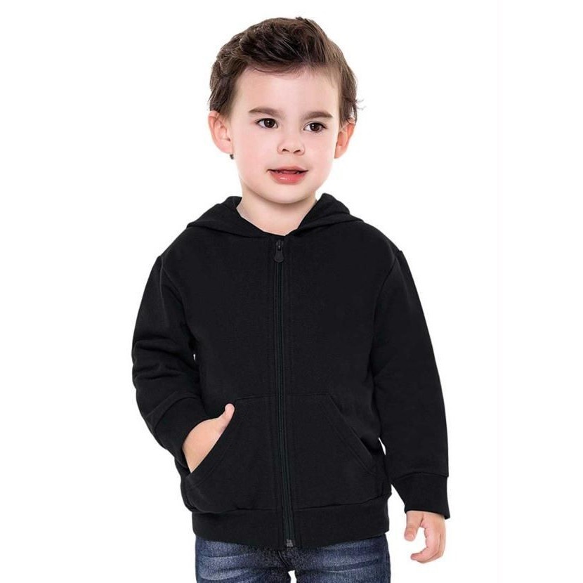 Jaket Anak Laki Laki Usia 5 Bulan Sampai 6 Tahun Sweater Hoodie Anak Polos Bahan Fleece