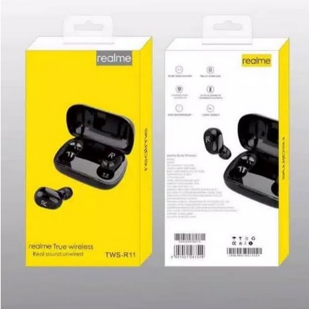 Headset Bluetooth Realme TWS R11 Pure Bass, Wireless Earbuds Garansi