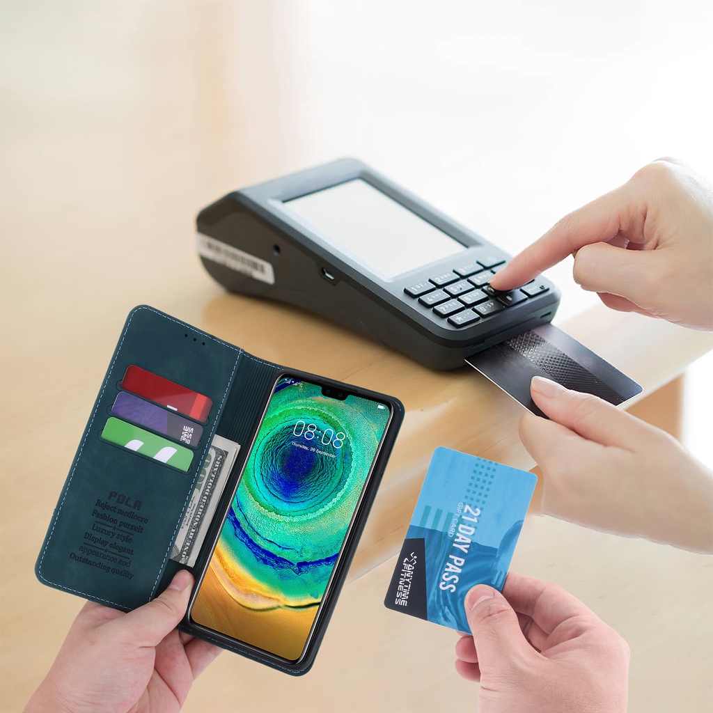 REALME C35 C31 Wallet Leather Case Cover Dompet POLA