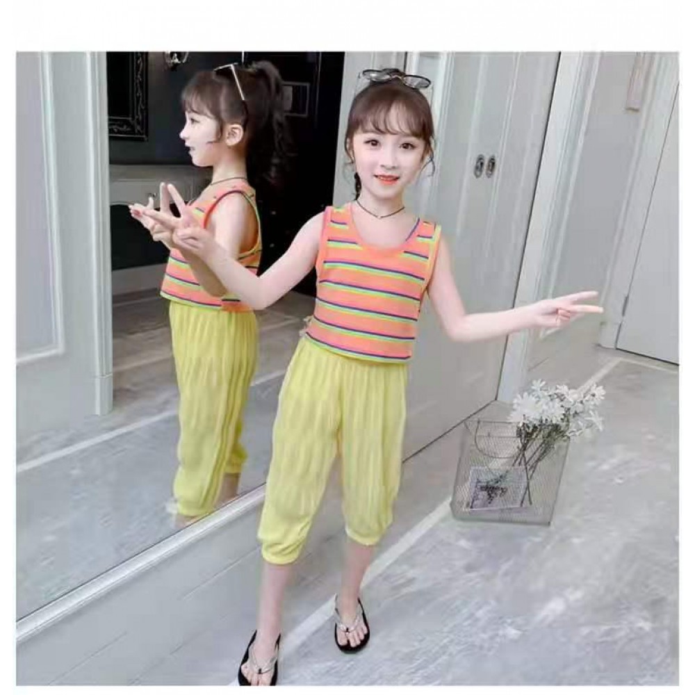 Promo !! Setelan baju anak cewek lucu LS setelan kenzie fashion wonderfull stripe import  uk 2-6thn