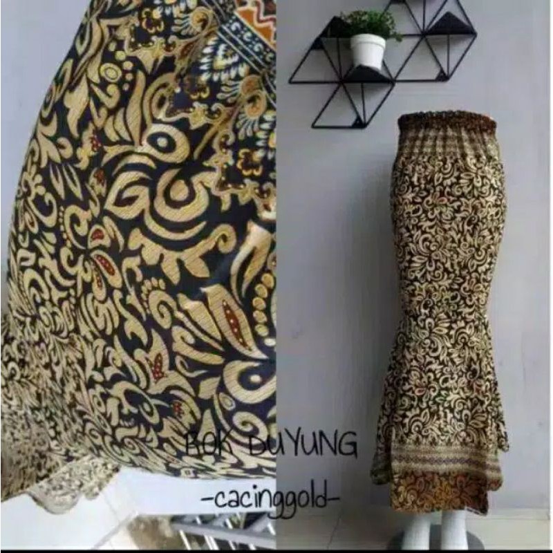 rok duyung batik / bawahan kebaya / rok duyung-Cacing gold