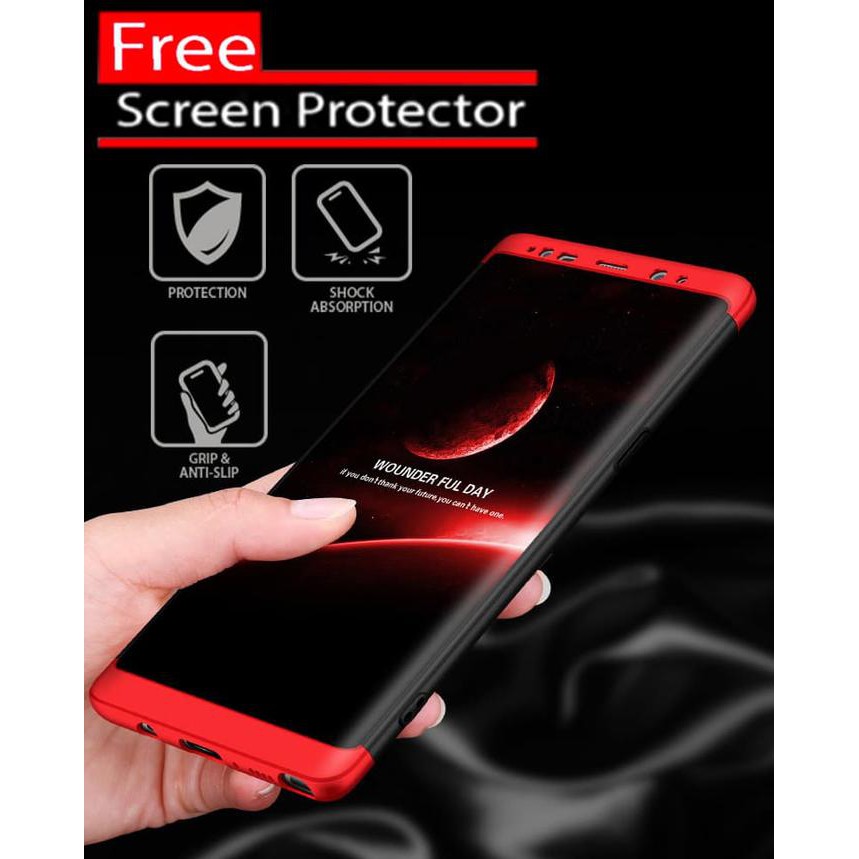 CHASING CASE 360 FULL PROTECTION 3 IN 1 FOR SAMSUNG S8 PLUS - HITAM MERAH KODE SERI 1091 BACA.3