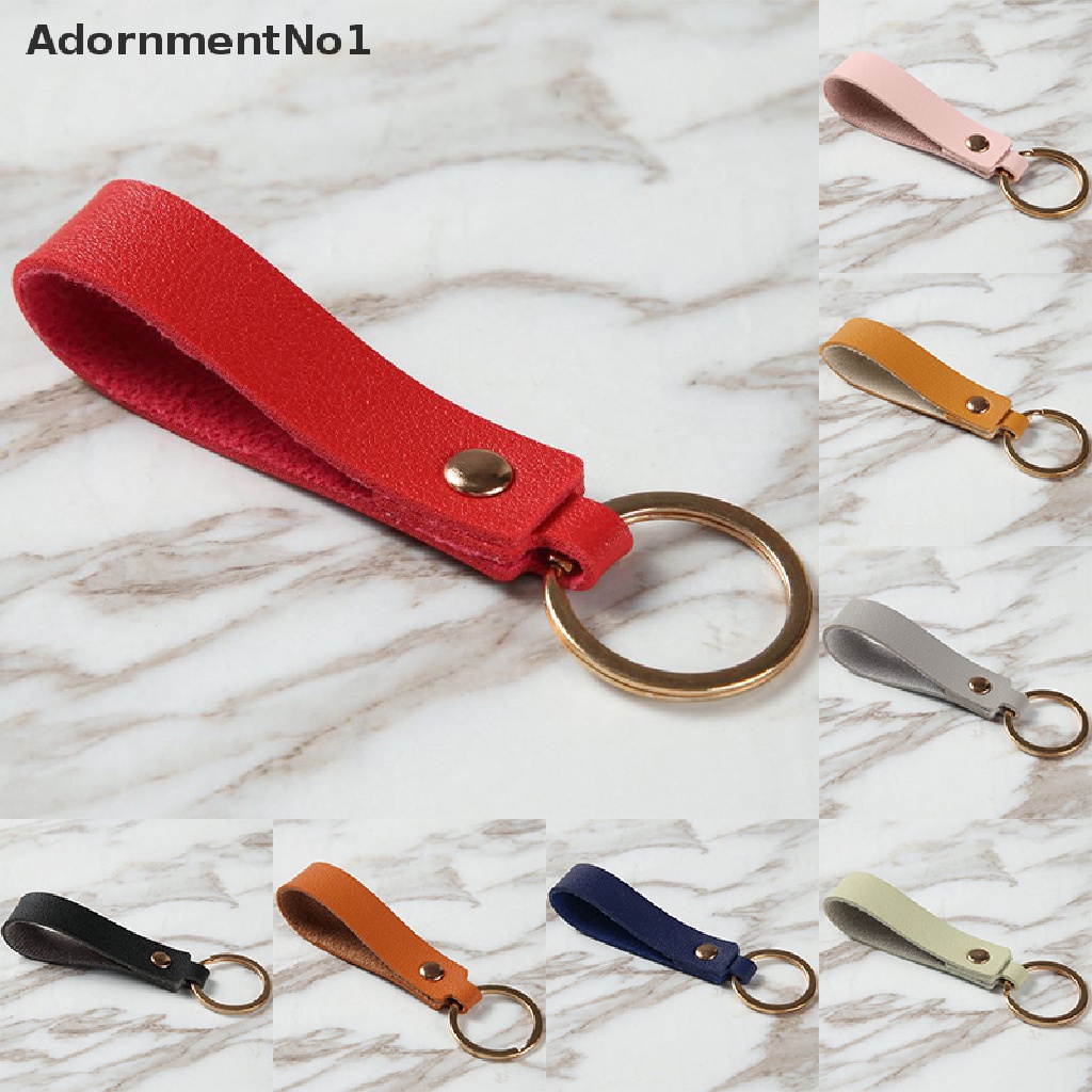 (AdornmentNo1) Gantungan Kunci Tali Lanyard Bahan Kulit PU Gaya Casual