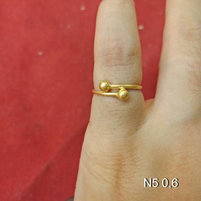 Cincin No 5 anak dan dewasa emas asli kadar 700 70% 22 1 satu gram merica anak bintang mickey cowok cewek permata