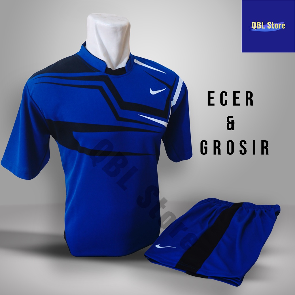 Baju Futsal Kaos Futsal Setelah Futsal Jersey Nke Line Biru Hitam
