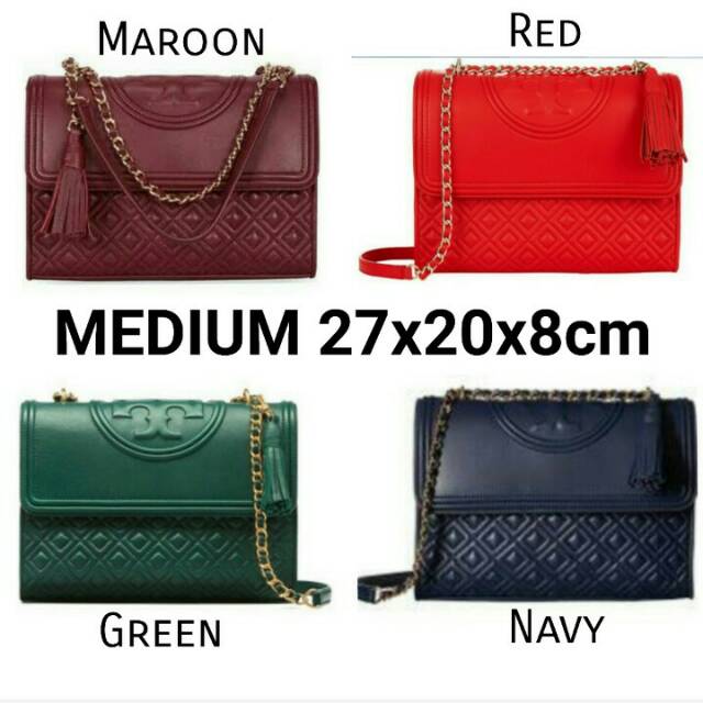 NEW Tas Tory Burch Fleming Medium Shoulder Bag Original