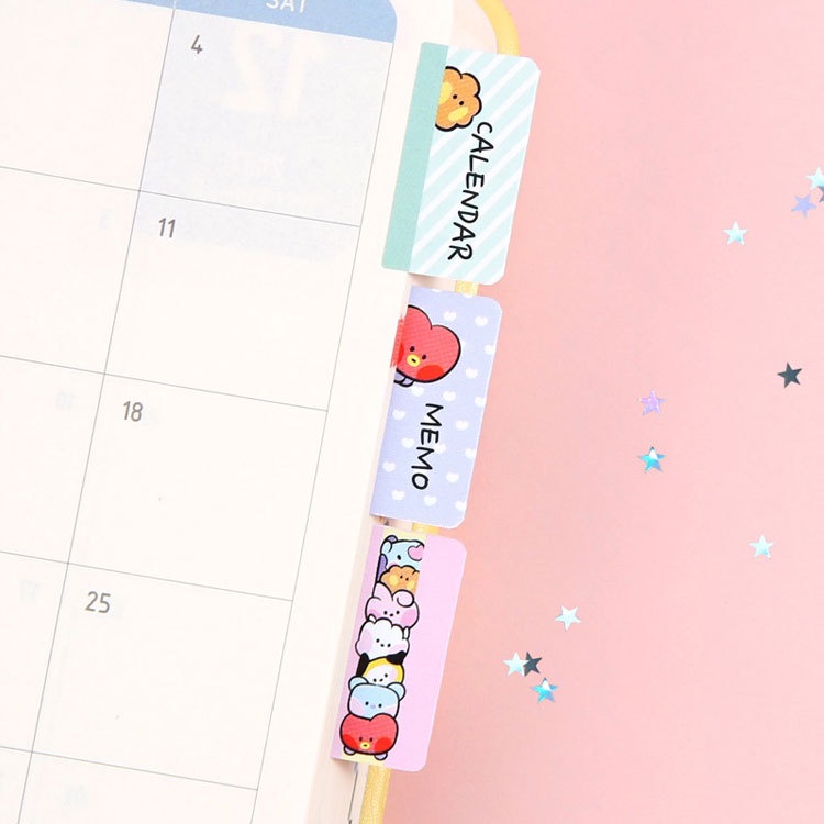 Stiker Label Desain KPOP BT21 Untuk Dekorasi Buku Jurnalnotebookscrapbook DIY