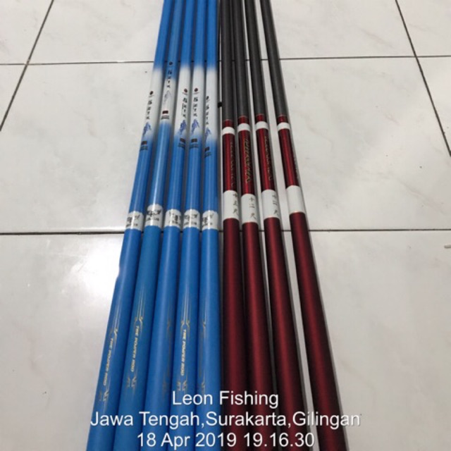 Joran tegek import daiwa sky blue dan red rose 3,6