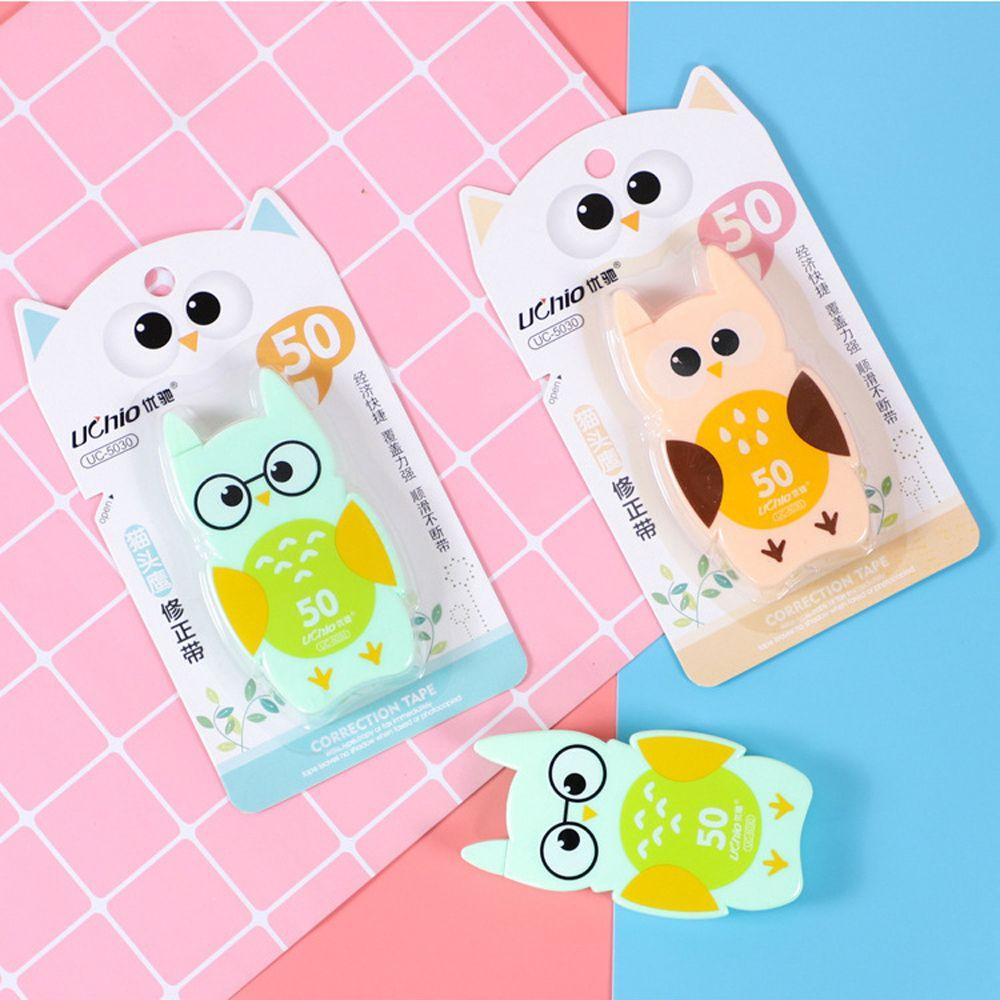 Lanfy Owl Correction Tape Portable Kreativitas Alat Tulis Sekolah Hadiah Siswa Erase Tape Korektor Putih Korektor Tulisan