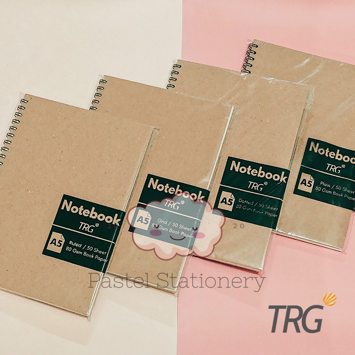 

Buku Tulis Catatan A5 Dotted Grid Plain Ruled TRG - TRG Kraft Cover Spiral Notebook A5