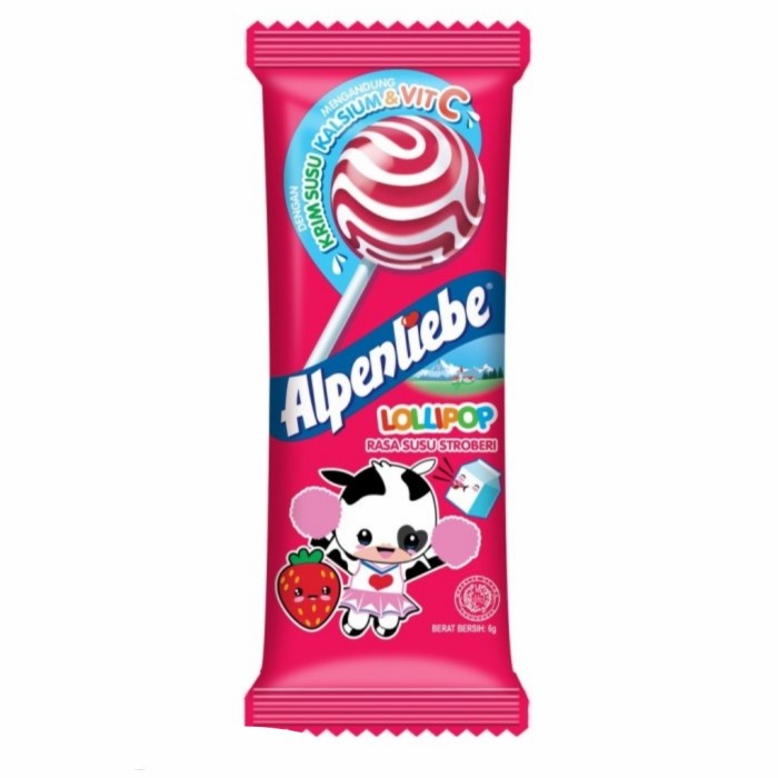

Permen Alpenliebe Lolipop Lollipop gagang Strawberry | pack Isi 24 Pcs