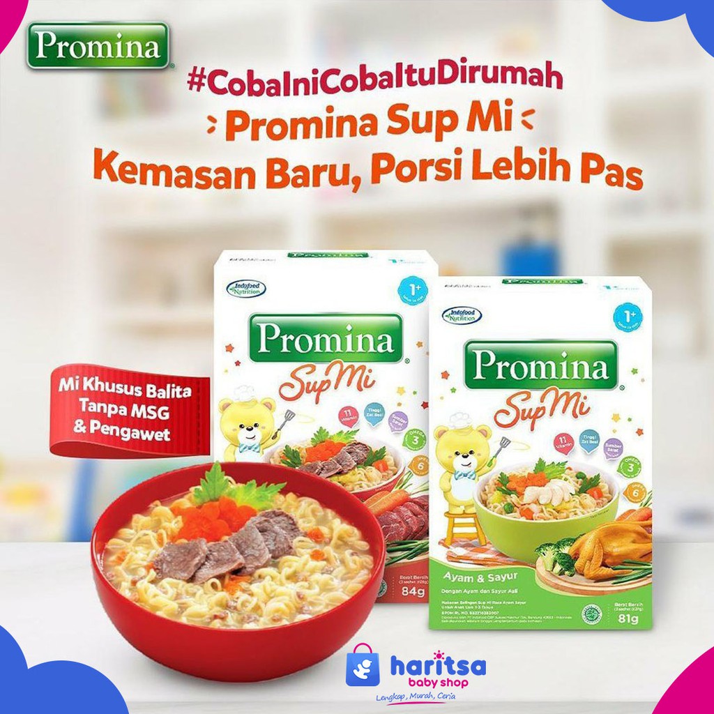 Promina Sup Mi Daging Sayur 84 Gr / Promina Sup Mi Ayam Sayur 84Gr/ Makanan Bayi / Bubur Bayi