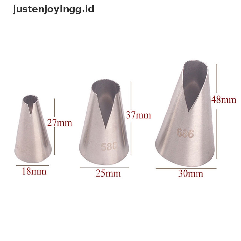 【justenjoyingg.id】 3 PCS DIY Petal Cream Nozzle Icing Piping Nozzles Tips Pastry Decorating Tips .