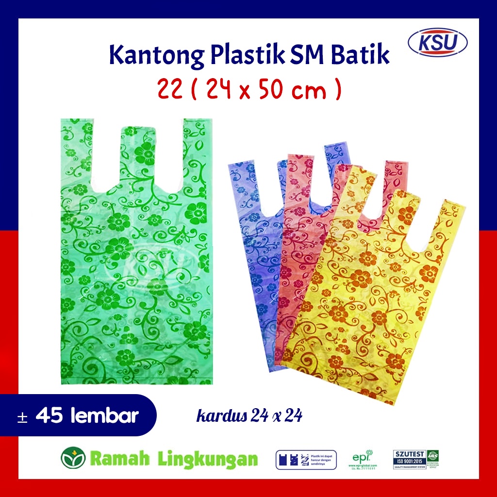 Kantong Platik SM Batik Nona uk 22 = 45 lembar/ Kantong Hajatan / Kresek hajatan