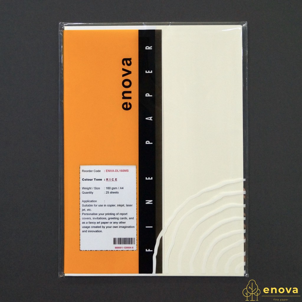 

Fancy Art Paper ENOVA | Rice | A4 160GSM (Putih Beras)
