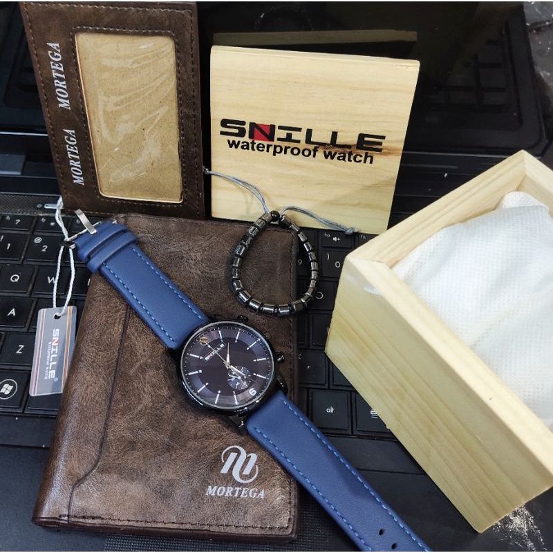 COD JAM TANGAN PRIA SNILLE N 1024 G ANTI AIR-JAM TANGAN KULIT-JAM TANGAN FASHION