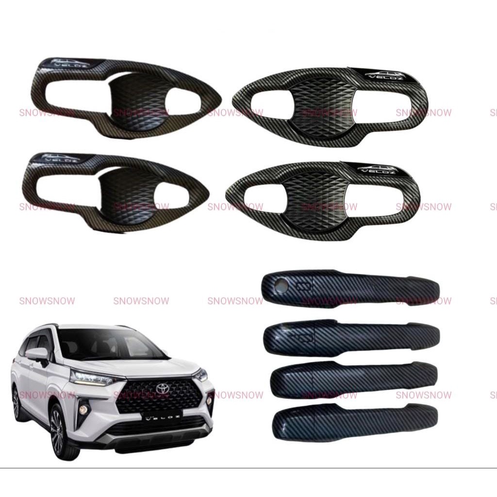 Paket Outer Handle Cover Avanza Xenia Veloz 2021 2022 2023 2024 UP Exclusive Carbon