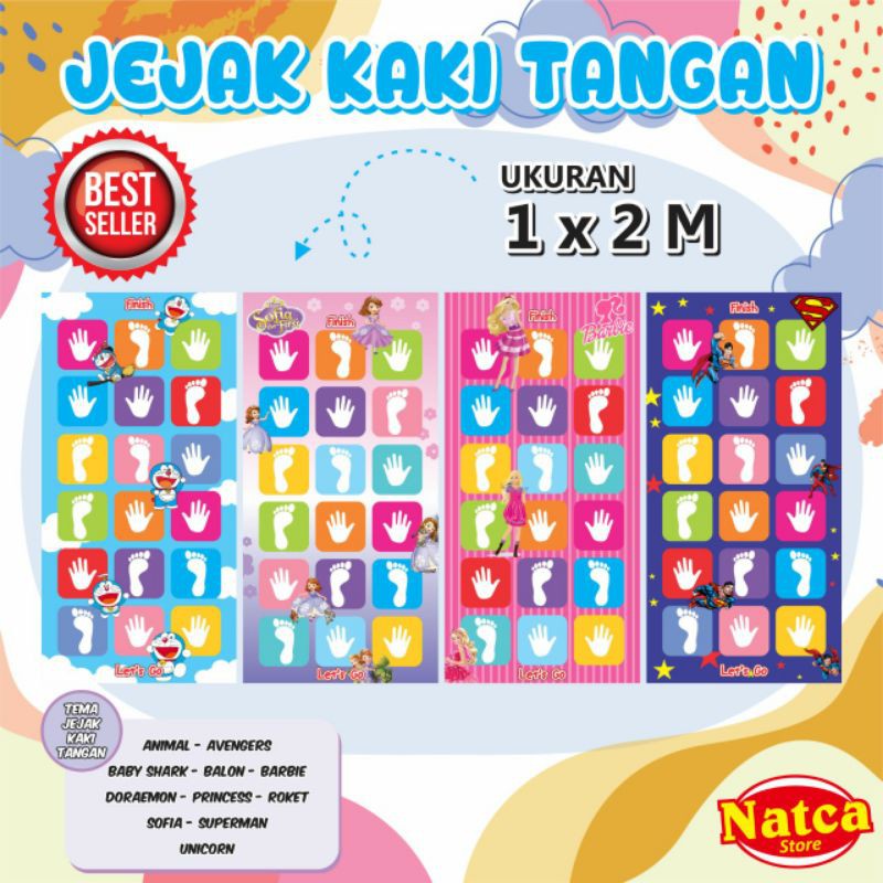 Playmate Jejak Kaki Tangan / Mainan Edukasi 2x1m