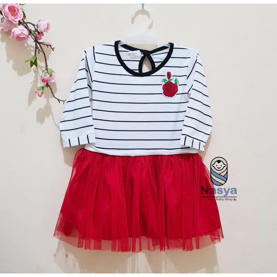 [MK-001] Dress tutu anak perempuan / Gaun casual anak motif bunga