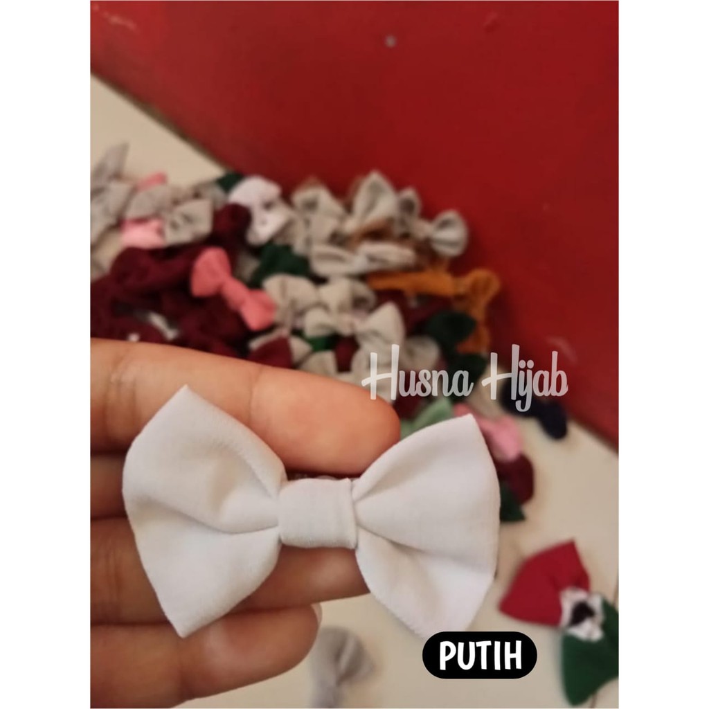[HUSNA HIJAB] SOUVENIR Bros Pita Kecil Ecer Bahan Wolfis / Bros Pita-Putih