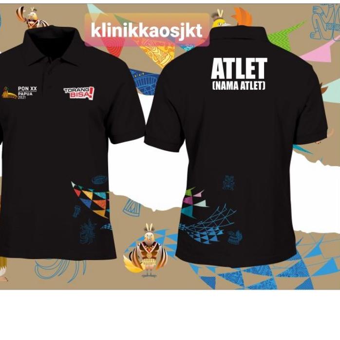BAJU - KAOS KERAH PON XX PAPUA ATLET TORANG BISA MOTIF BATIK - POLO SHIRT PON PAPUA XX