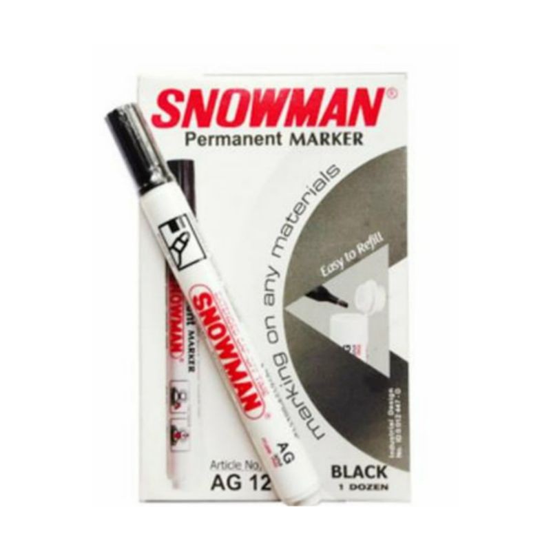 

Spidol Snowman Hitam / Permanent