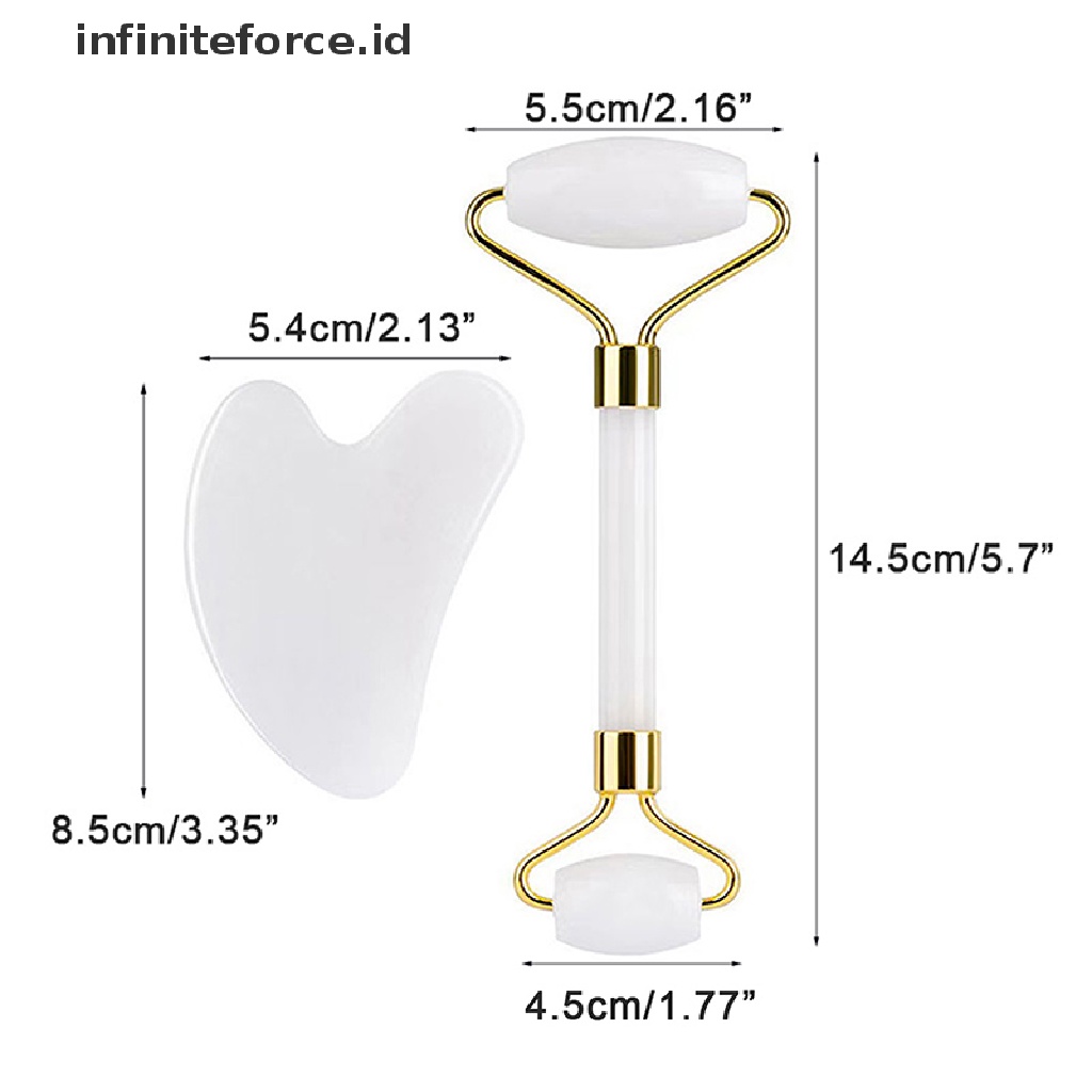 (infiniteforce.id) Alat Pijat Gua sha Roller Batu Giok Anti Aging Untuk Melangsingkan Wajah