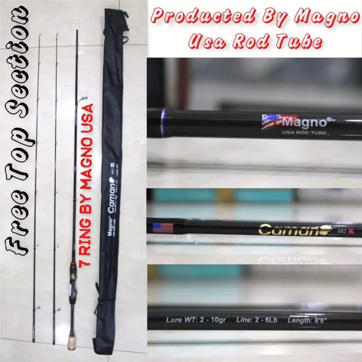 Joran Pancing Ultalight Magno Caman 682UL Free Top Section