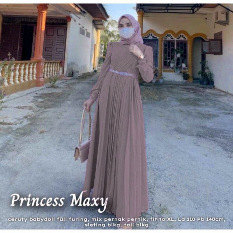 Princess Maxy Gamis Kondangan Cantik Dress Brukat Tille Mutiara Seragam Bridesmaid Baju Tunangan Gamis Polos Gamis Lavender Warna Sage Green Ceruty Baby Doll Jumbo Xxl Ld 110cm Lebaran