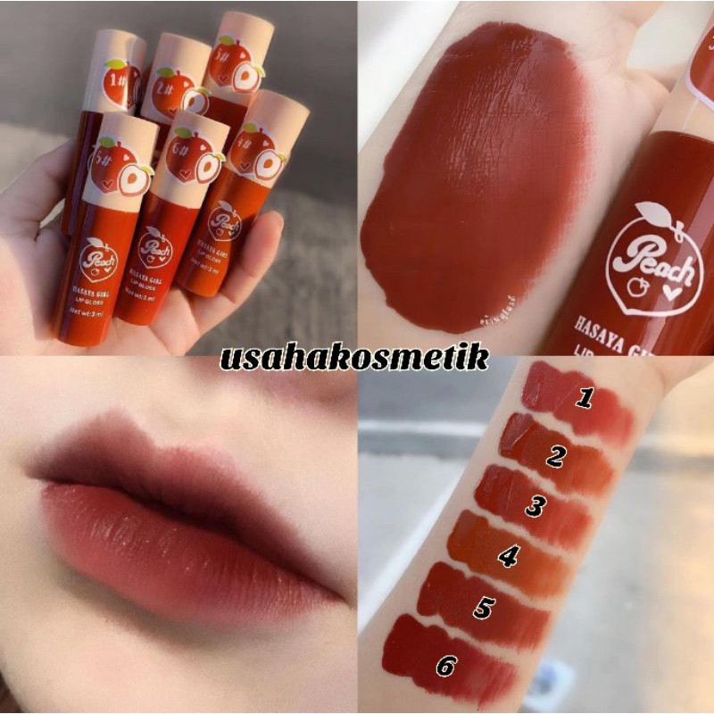 PROMO PER 6PCS LIP GLOSS LIP CREAM LIP MATTE HASAYA GIRL CHARM SWEET / PEACH