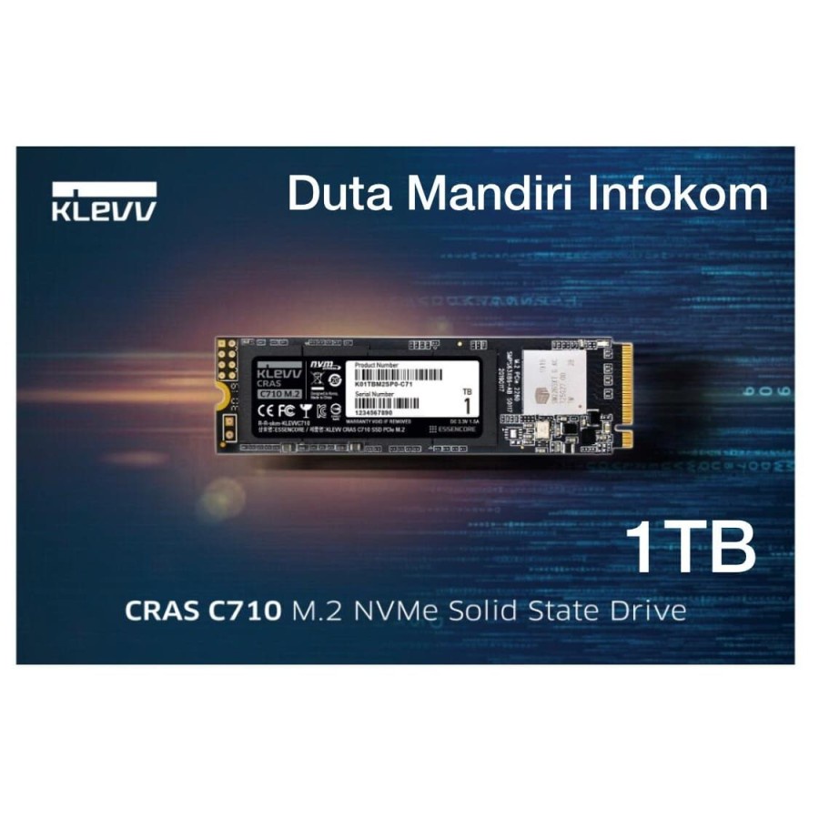 KLEVV SSD CRAS C710 1TB M2 2280 NVMe PCIe Gen3 x4 - K01TBM2SP0-C71