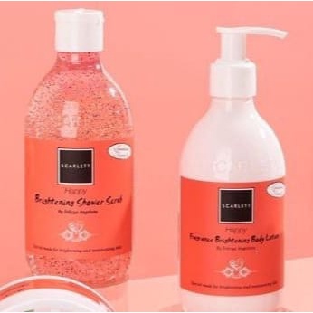 Paket Pemutih Tubuh Scarlett Whitening 2 In 1 (Lotion + Shower Scrub)