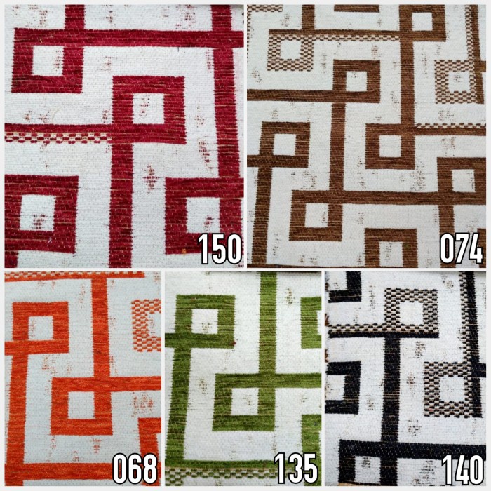 Kain Chenille Meubel Sofa / Kursi Jok Motif Kotak Minimalis - Mondrian ~ yst142