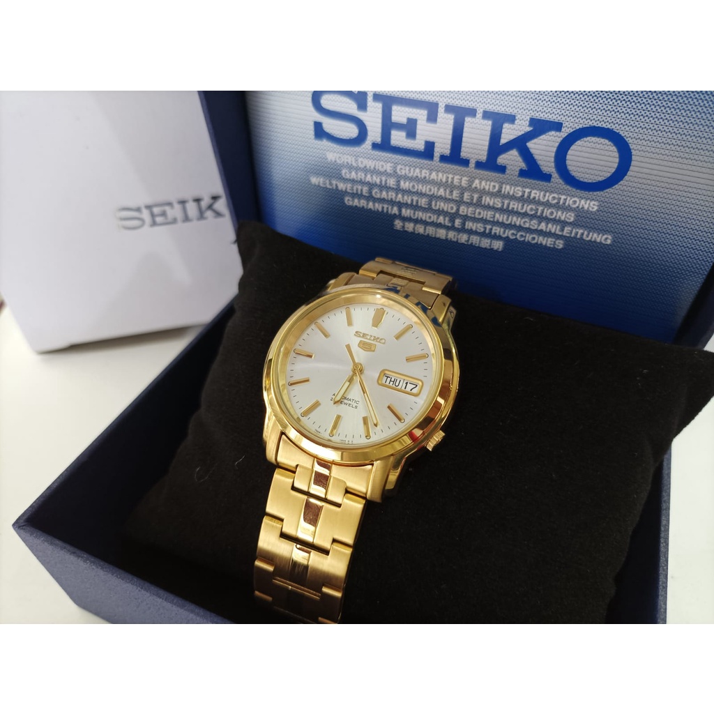 JAM TANGAN PRIA SEIKO 5 SNKK74K1 AUTOMATIC GOLD  ORIGINAL