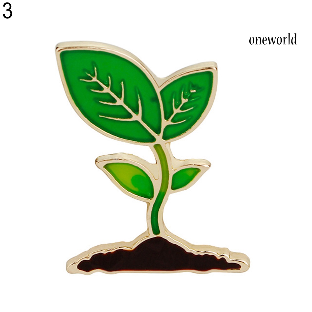 OW@ Fashion Mini Decor Leaf Bean Brooch Pin DIY Button Badge Gift Men Women Jewelry