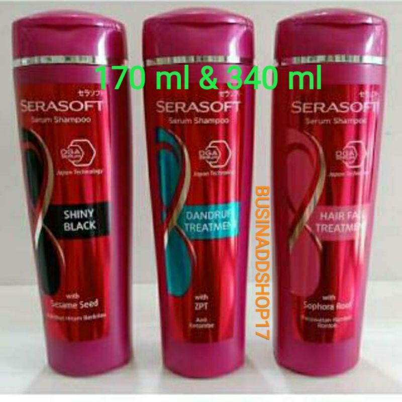 Serasoft Serum Shampoo Anti Dandruff/Hairfall Treatment/Shiny Black 170 340 ml