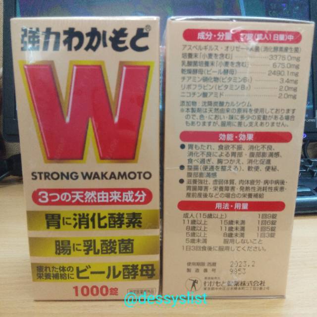 Strong Wakamoto 1000 Tabs Suplemen Lambung Maag Original Jepang