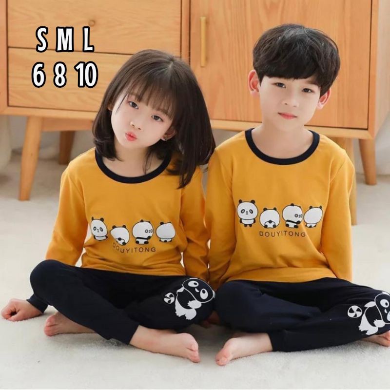 Baju Tidur Anak/Setelan Anak Couple Celana Panjang /Piyama Set Anak laki laki perempuan