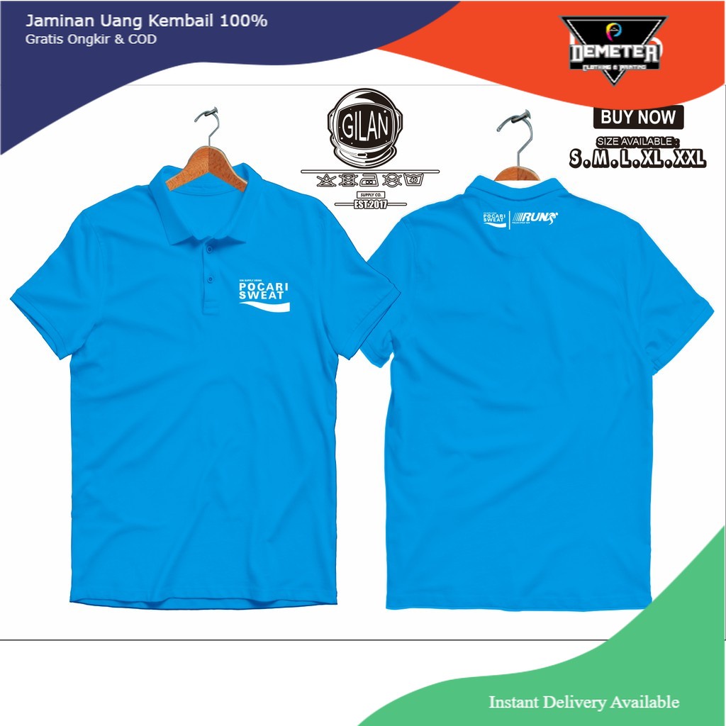 POLOSHIRT POLO SHIRT KAOS KERAH POCARI SWEAT RUN MARATHON LOGO OLAHRAGA - DEMETER CLOTH