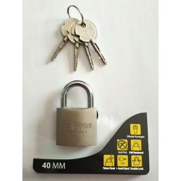 Gembok Rumah, Silver, Hasston Prohex Kunci Bintang 40mm