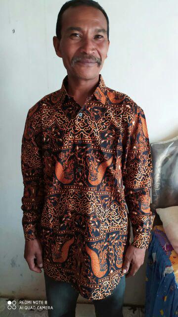 Kemeja Batik Pria Ppbtk07 Modern Lengan Panjang Casual Modis Trendy E6f0 Kemeja Batik Kantor Jokowi