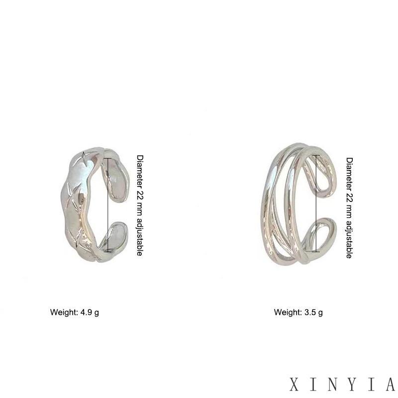 【COD】Cincin Pasangan Model Terbuka Bahan Stainless Steel Gaya Korea Untuk Pria Dan Wanita Adjustable Untuk