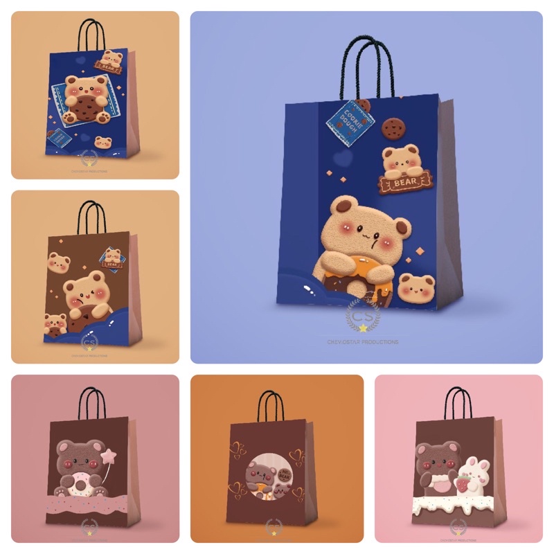 

Paperbag bear Goodie bag Tas kado Tas kertas Shopping bag Hampers birthday