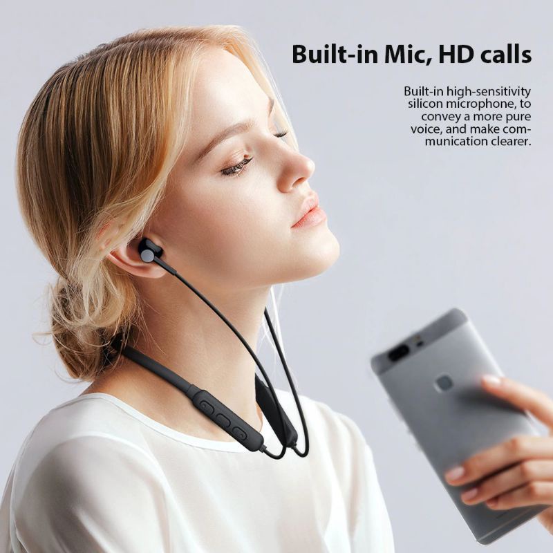 Dacom Earphone Earpods Bluetooth 4.1 Neckband Tahan Keringat dengan Mikrofon - G02 - Hitam