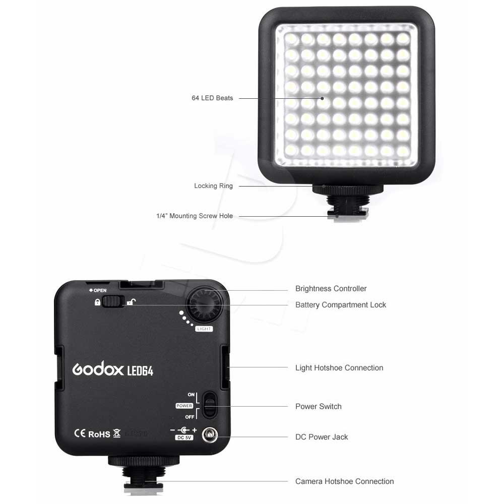 Flash Kamera DSLR Universal 64 LED - Black--Godox